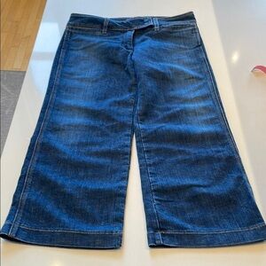 J. Crew Low Rise Cropped Wide Leg Culottes Women's Blue Jeans, Size 6